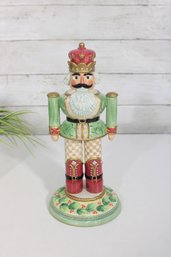 Vintage Fitz And Floyd Essentials Collection Nutcracker Figurine  Hand Painted Holiday Decor  11' Tall