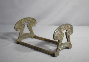 Antique Art Nouveau Adjustable Bookends With Woman Silhouette