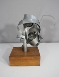 Modernist Abstract Metal Sculpture  'Face Of A Woman'  13 X 8 X 7