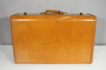 Vintage Samsonite Hard Shell Suitcase  13 X 21 X 7.5  Tan With Brass Hardware