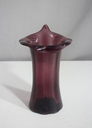 Antique Hand-Blown Art Glass Vase  8'  Amethyst Purple With Flared Rim