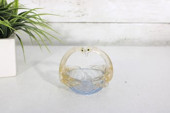 Hand-Blown Art Glass Swan Figurine / Small Dish  Murano-Style  3.5' Tall