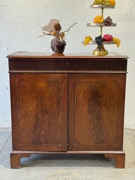 Vintage Mahogany Server With Flip Top For Flatware