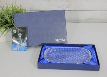 Waterford Crystal Oval Serving Tray  Diamond Cut  Boxed  8.5 X 4.5