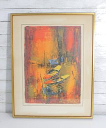 Le Ba Dang Signed Limited Edition Lithograph  Abstract Harbor Scene  21/120  Framed 29.5 X 23.5