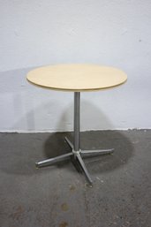 Modern Round Cafe Table With Chrome Base  Minimalist Design