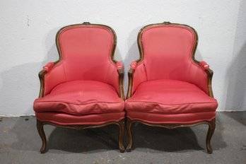 Pair Of Vintage French Louis XV Style Armchairs  Needs Reupholstering