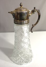 Vintage Godinger Crystal Carafe Chiller Silver Plate