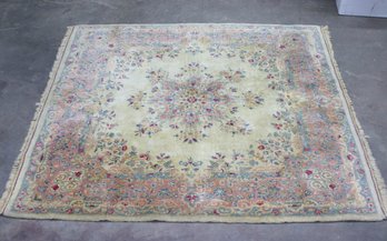 81' X 60' Square Shape Pick & Cream Floral Rug