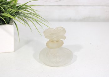 Kenzo Eau De Toilette Frosted Glass Bottle  Leaf Design With Sculpted Flower Cap  Elegant Flacon