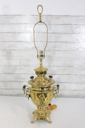 Antique-Style Brass Samovar Lamp  Working Electric, 35' Tall