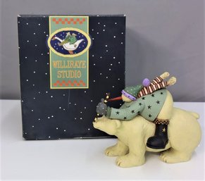NEW - Williraye  Bear Busting Hand-Painted Figurine, Coyne's & Co W/ Original Box WW2383