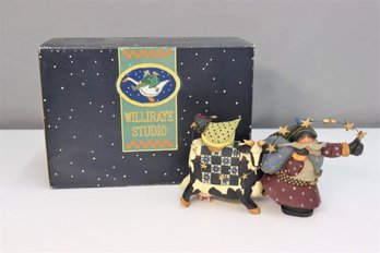 NEW -Williraye Santa And Cow With Star, Garland Hand-Painted Figurine, Coyne's&Co W/ Original Box WW2272