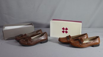 Pair Of Tan Loafers  Sz 9.5 And 10