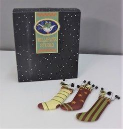 NEW - Williraye Hand-Painted Stocking Ornaments (3 Styles, 6 Pc) Coyne's & Co W/ Original Box WW2523