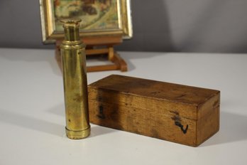 Vintage Ross London Telescope &  Wooden Box