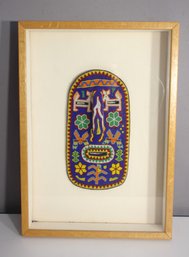 Framed Huichol Beaded Mask By Alejandro Carrillo Medina  Handcrafted Indigenous Art (22.5 H X 16 W)