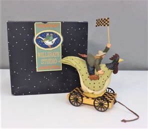 NEW - Williraye Boy Riding Rooster Hand-Painted Figurine, Studio G! W/ Original Box WW1425