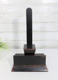 Vintage Wooden Display Easel Stand  Dark Finish W/ Red Trim  15 X 9 Book Or Plate Holder
