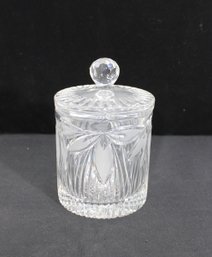 Cut Crystal Lidded Candy Jar  8.5 Tall  Vintage Lead Crystal Biscuit / Trinket Jar