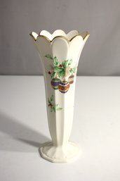 MIKASA Christmas Spirit 9' Vase With Gold Trim