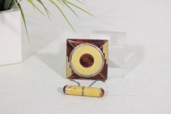 Antique Tango Compact & Lipstick  Evans Mayfair Vanity Makeup Case  Art Deco