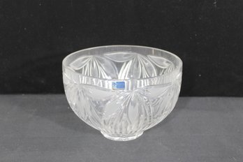 Cut Crystal Serving Bowl  9.5 Round X 6.5 Tall  Elegant Vintage Centerpiece Bowl