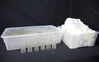 Large Collection Of Doria Leuchten Ice Glass Cylinder Replacement Shades  Matching Size