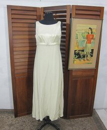 Vintage Jordan Ivory Evening Gown  Size 11/12  Rhinestone Belt