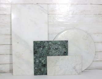 Marble Stone Slab Lot  White & Green Marble Trivets / Cutting Boards  Mixed Sizes