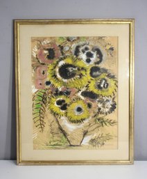 Gio Colucci Signed Vintage Floral Painting  Mixed Media  30 X 24