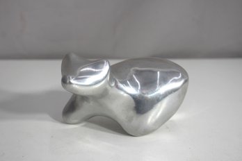 Signed Abstract Aluminum Animal Sculpture 3.5 X 6