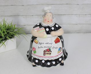 Mud Pie Baker Lady Cookie Jar  12 Tall  Lifes Short, Bake Dessert First