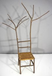Branchback Chair  Rustic Assemblage Art Chair With Tree Limb Back, 30h