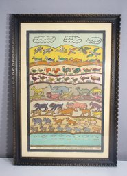 Vintage Judaica Limited Edition Print  Biblical Animal Motif  29 X 20-