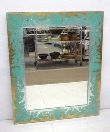 Vintage Venetian-Style Etched & Reverse Painted Mirror  48 X 40