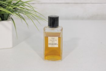 Vintage Chanel No. 5 Eau De Cologne  1950s Paper Label  Half Full  Embossed Bottle  Used