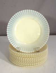 MacBeth Evans Glass Petalware Cremax Plates Set 12 Depression