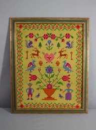 Framed Vintage McCalls Needlepoint Sampler - From Pattern Book 2