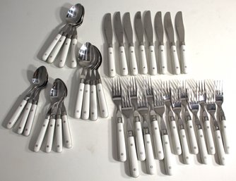 White Mardi Gras Cutlery