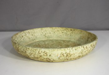 Handcrafted Studio Art Pottery Bowl  Speckled Earth-Tone Glaze, 13.5 Round