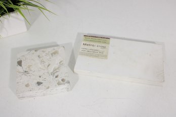 Metro Stone Sample Lot  Engineered Stone Slabs 5' X 5' & 9' X 5'  White Marble Style