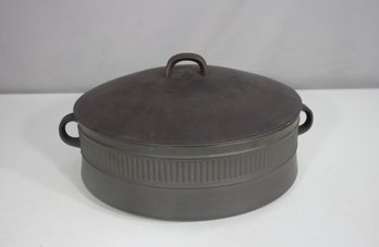 Jens Quistgaard Mid-Century Modern Dansk Brown Flamestone 4 QT Covered Casserole  10.5 Round
