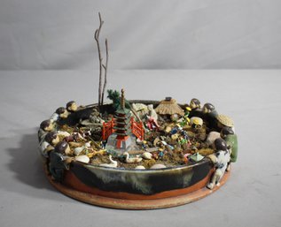 Intricately Detailed Miniature Asian Garden Scene