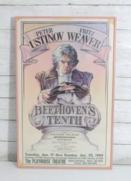 Vintage 1984 Beethovens Tenth Theater Poster  Peter Ustinov Fritz Weaver 22.25' X 14'