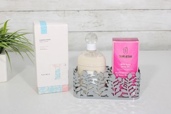 Luxury Body Care Group Lot  Guerlain Shalimar Body Lotion & Weleda Wild Rose Oil -Boxed
