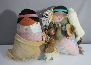 'Handmade Native American-Inspired Artisan Dolls By Winnie Doke - Signed'-2