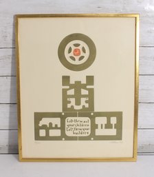 1969 L.M. Blum Signed Limited Edition Print 48/150 Modernist Graphic Framed 17.5' X 14.5'