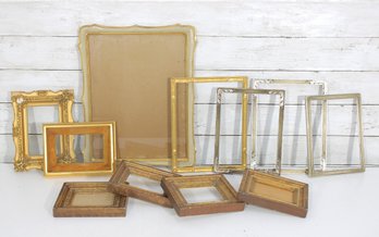 Large Group Lot Of Vintage Picture Frames  Ornate Gold Gilt, Wood & Metal Frames  Various Sizes