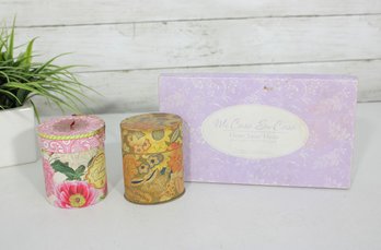 Michel Design Works Bath & Candle Group Lot  Soap Gift Box, Scented Candle & Vintage Power Jar